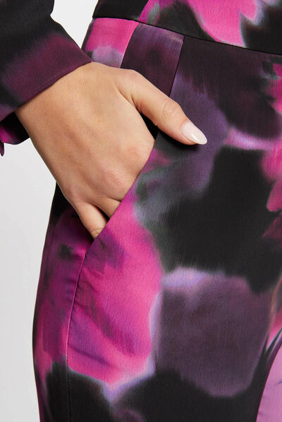 Pantalon large fluide imprimé floral multico femme