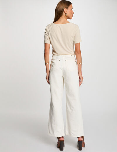T-shirt manches courtes ecru femme