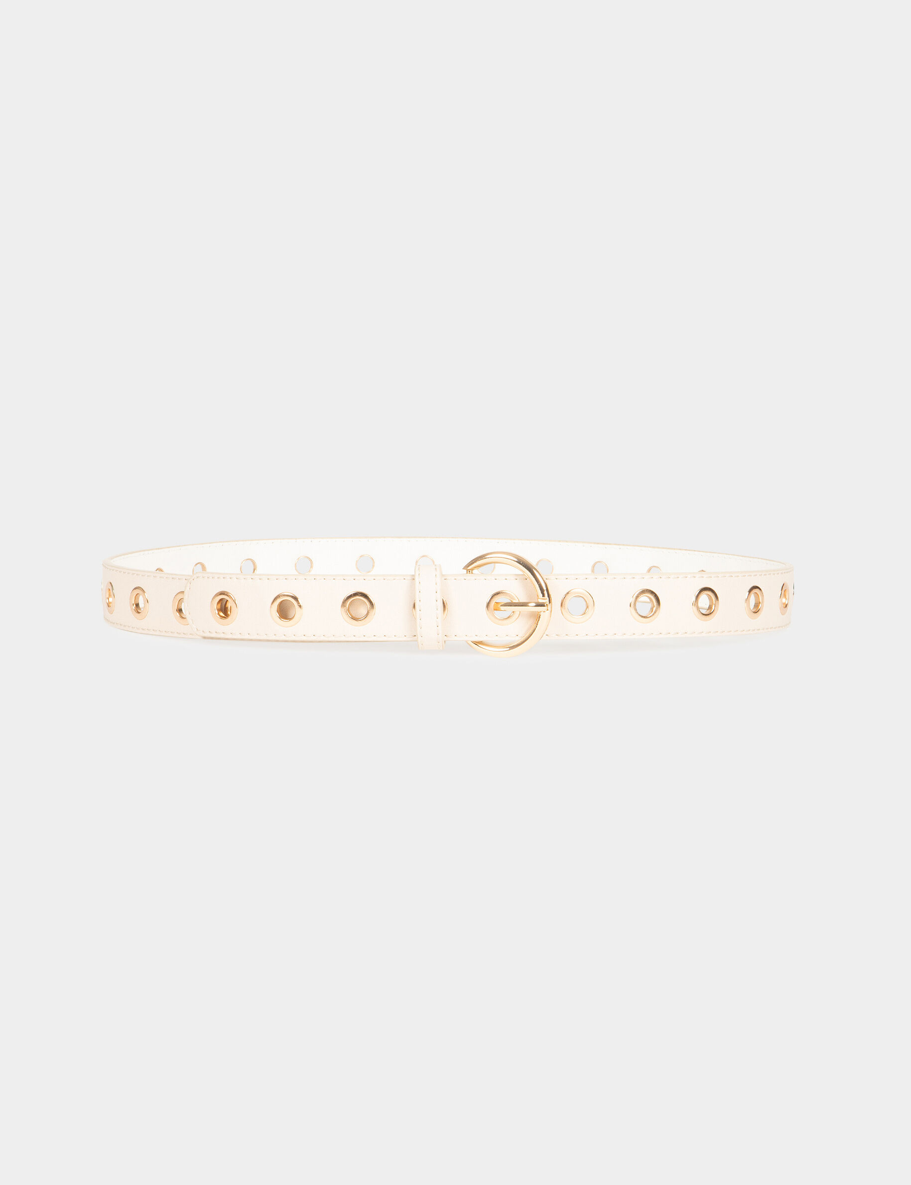 Ceinture avec oeillets ivoire femme