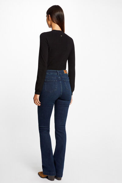 Pull manches longues avec ouverture noir femme