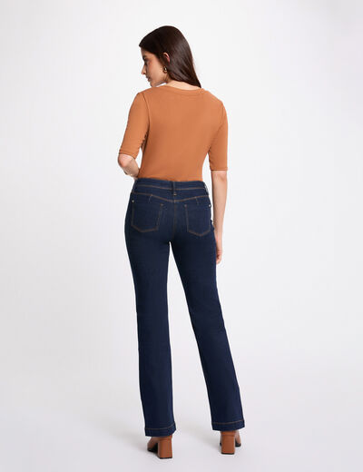 Jean bootcut taille haute denim brut femme