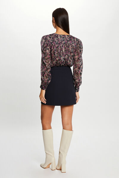 Chemise manches longues imprimée multico femme
