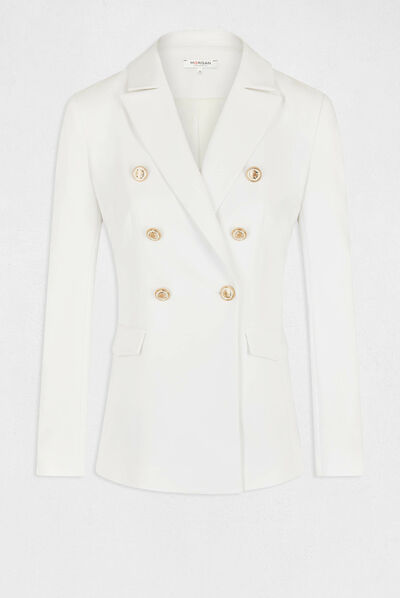 Veste cintrée avec boutons ecru femme