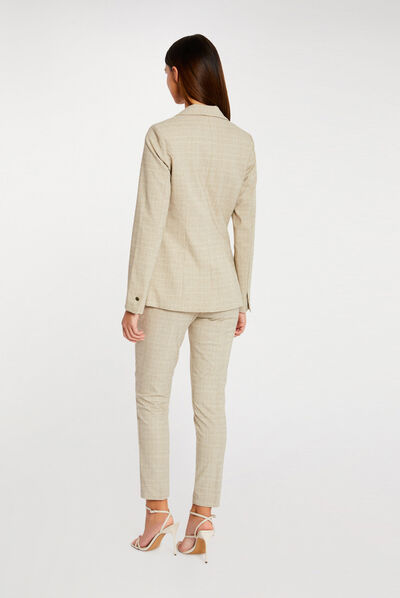 Pantalon 7/8ème coupe cigarette beige femme