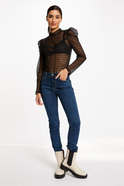 Jeans slim taille standard jean stone femme