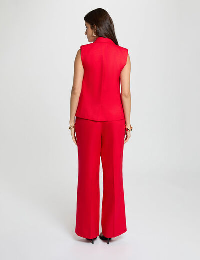 Veste sans manches ajust&eacute;e rouge femme