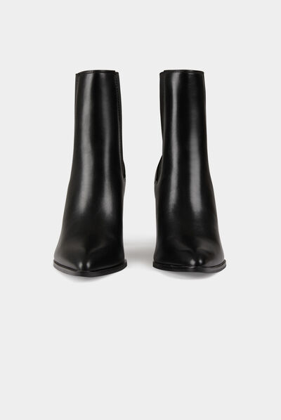 Bottines élastiquées à talons noir femme