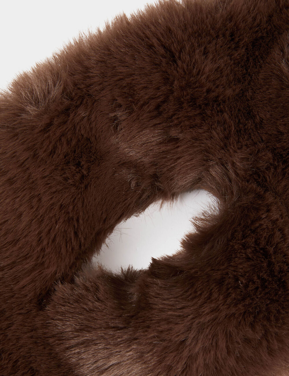&Eacute;charpe fausse fourrure marron fonc&eacute; femme