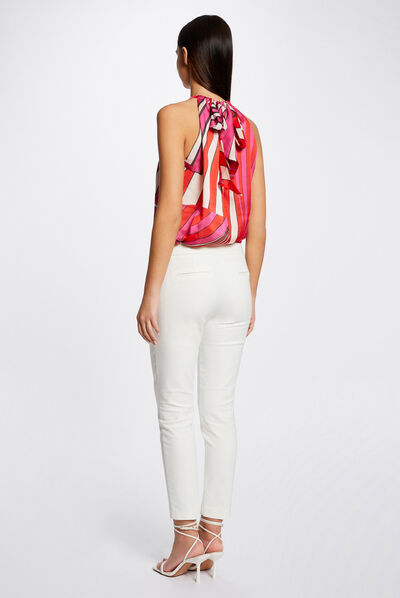 Blouse sans manches imprimé géométrique multico femme