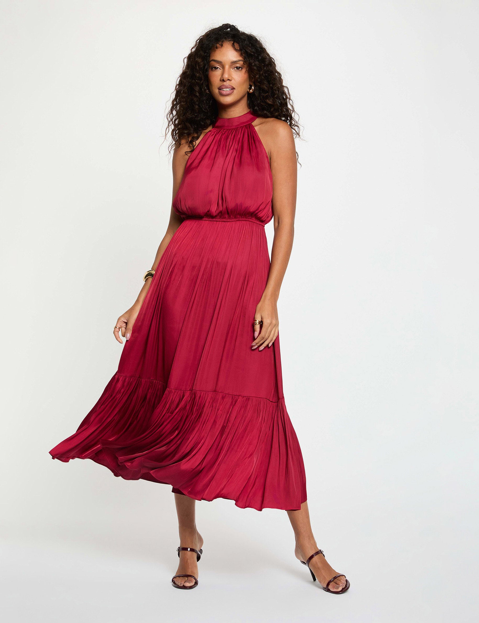 Robe longue évasée fluide femme