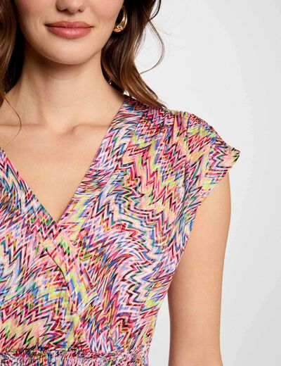 T-shirt manches courtes multicolore femme