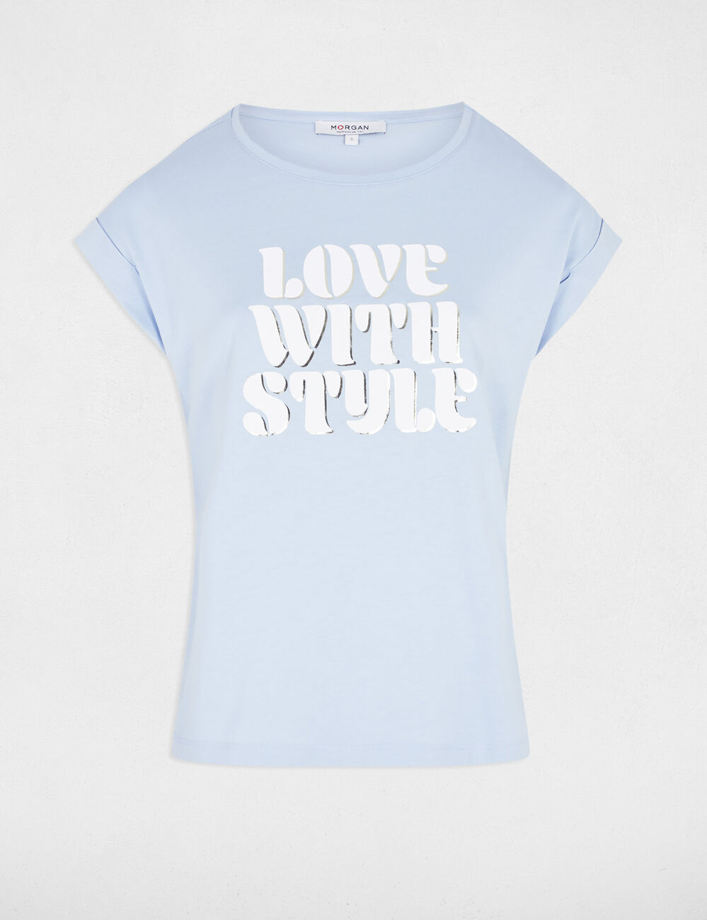 T-shirt à inscription bleu ciel femme