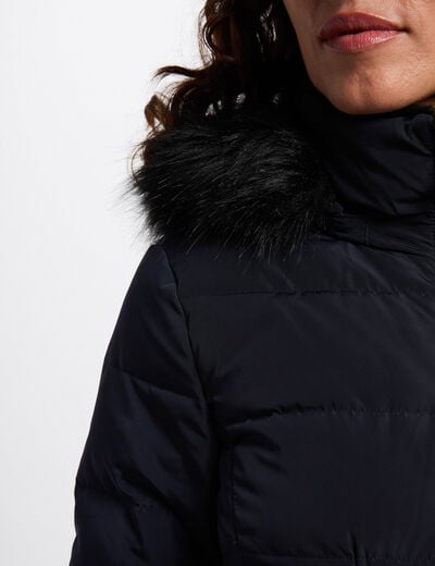 Doudoune courte ajust&eacute;e bleu marine femme