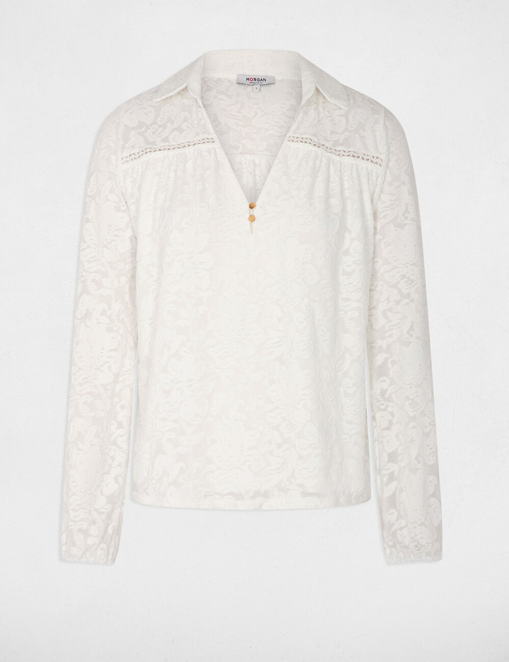 T-shirt manches longues blanc femme