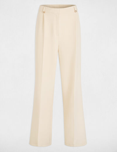 Pantalon large à pinces creme femme