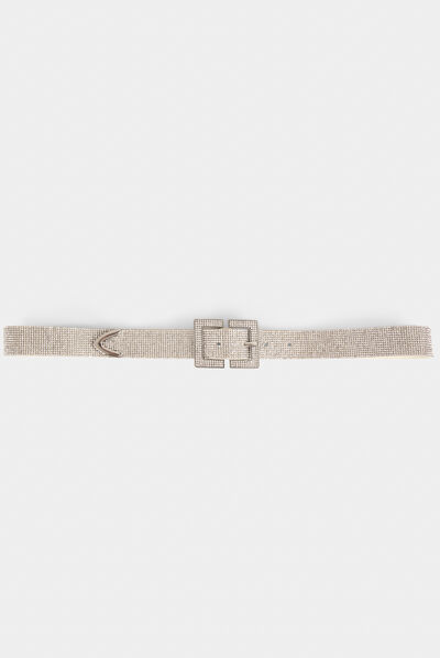 Ceinture avec strass ivoire femme