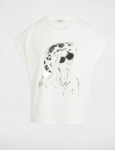 t shirt a inscription blanc femme T-shirt à inscription blanc femme