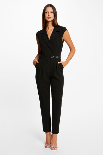Combinaison cintrée détail boucle noir femme
