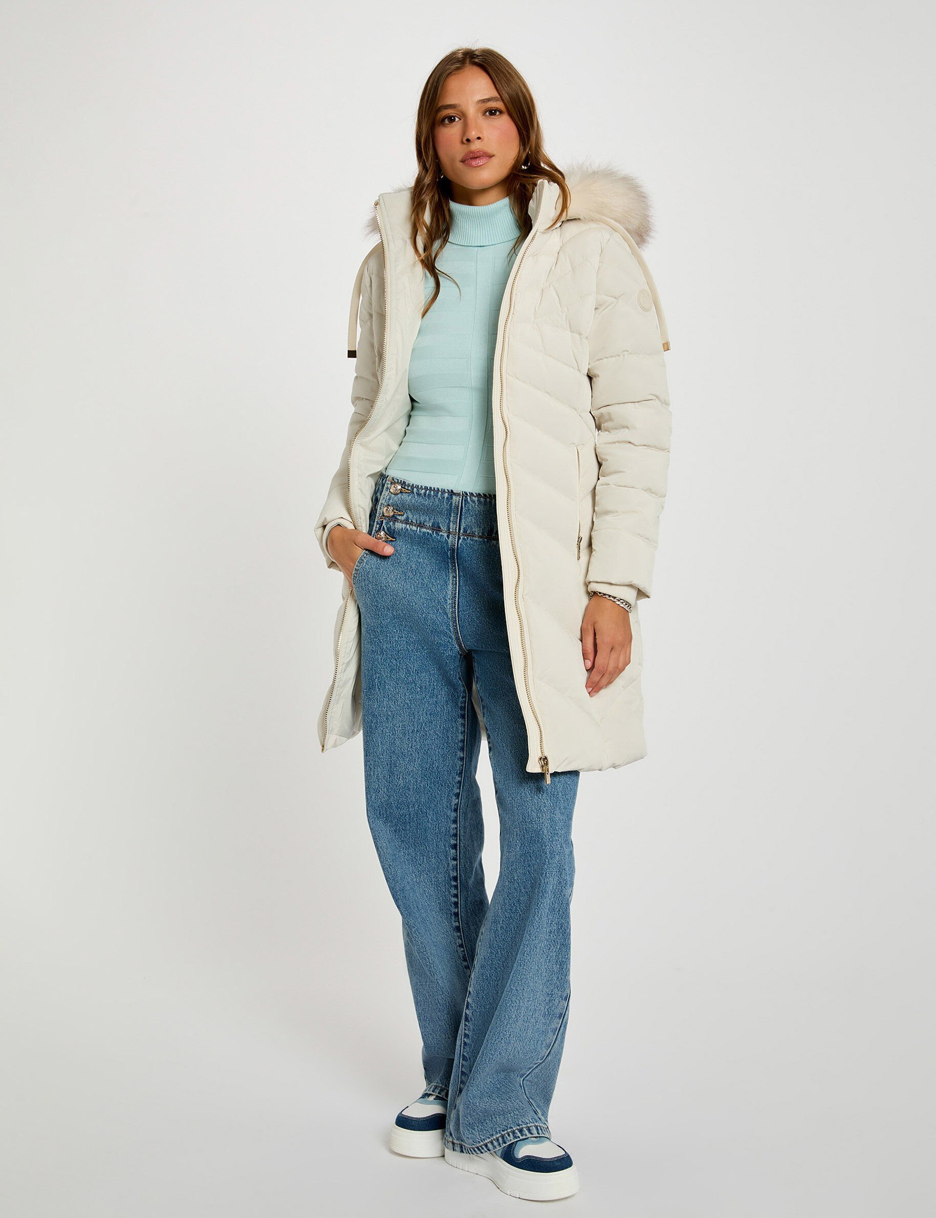 Doudoune longue à capuche femme - vue 7