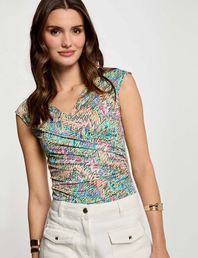 T-shirt sans manches multicolore femme