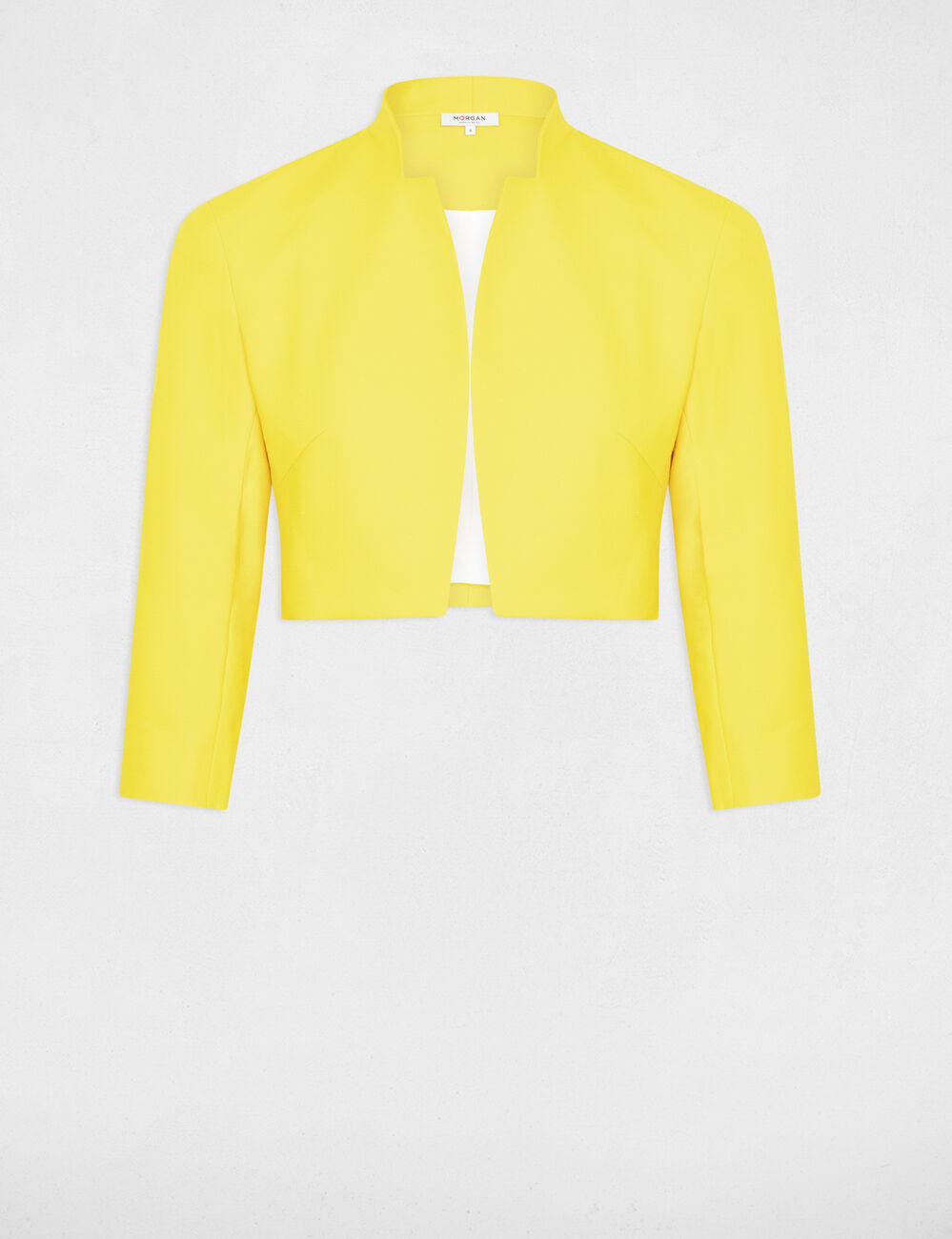 Veste bol&eacute;ro manches 3/4 jaune femme