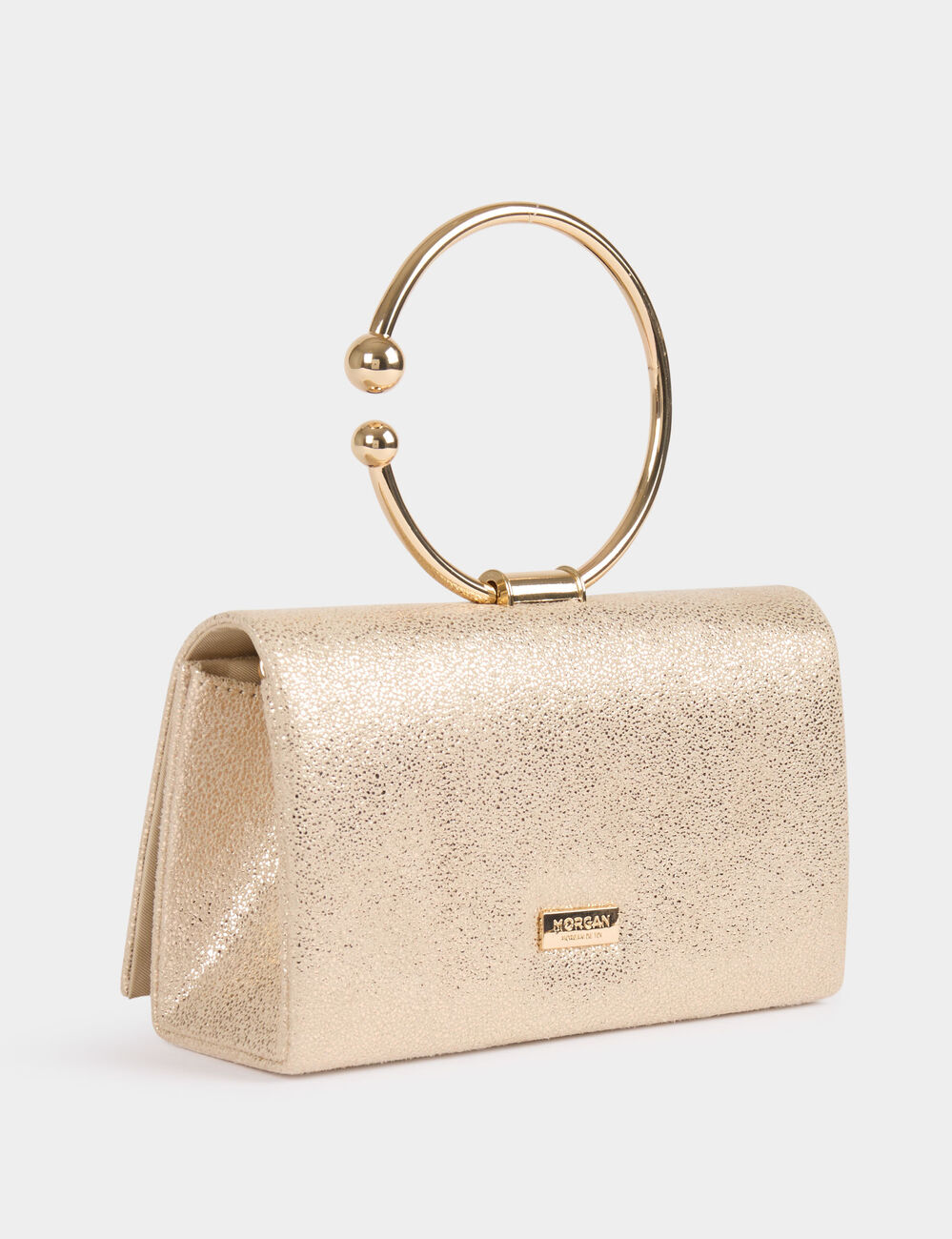 Sac pochette paillettes jaune or femme
