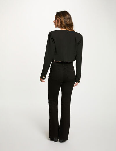 Veste courte sans manches noir femme