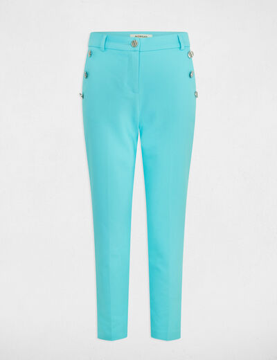 Pantalon cigarette 7/8ème bleu ciel femme