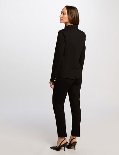 Pantalon cigarette à pinces noir femme