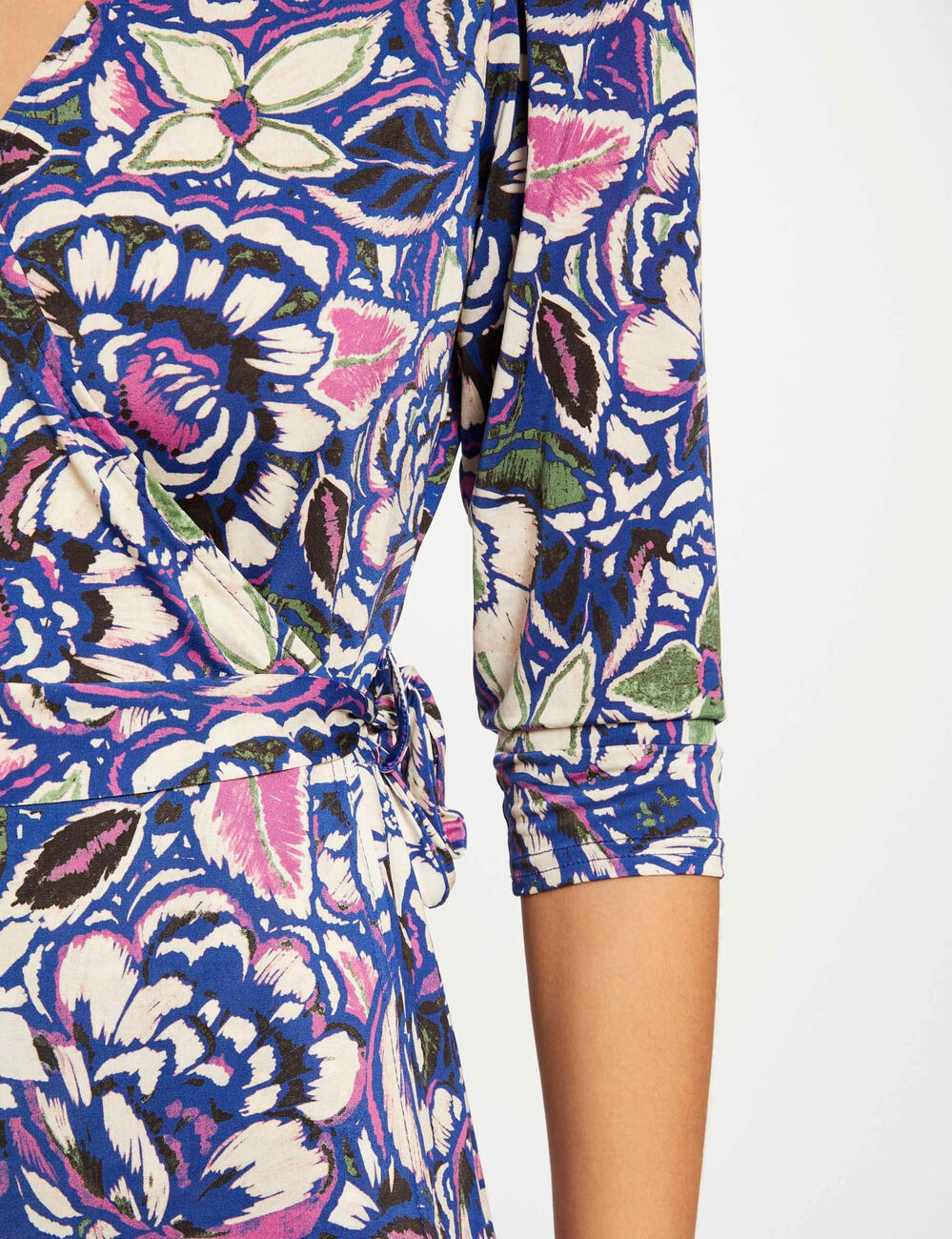 Robe portefeuille imprim&eacute; v&eacute;g&eacute;tal multico femme