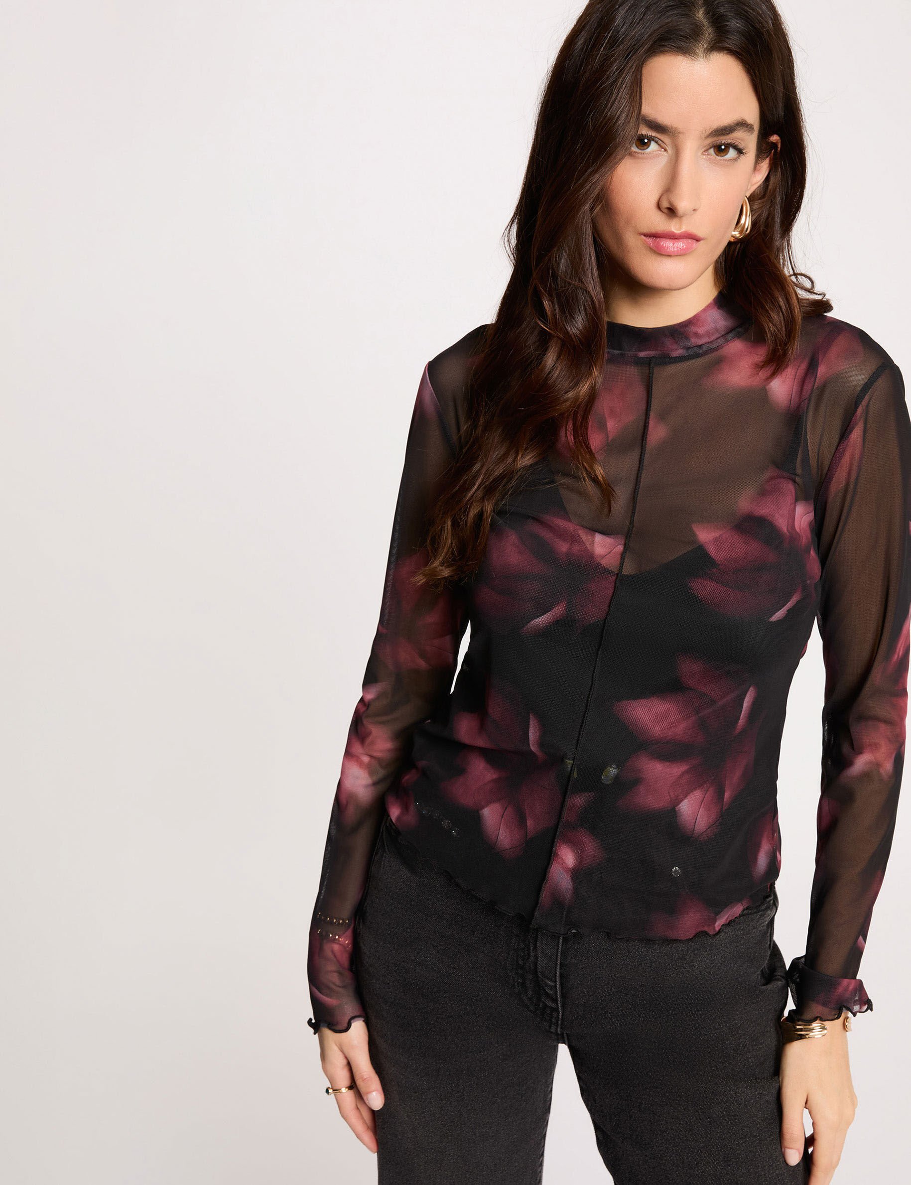 T shirt cintré manches longues femme