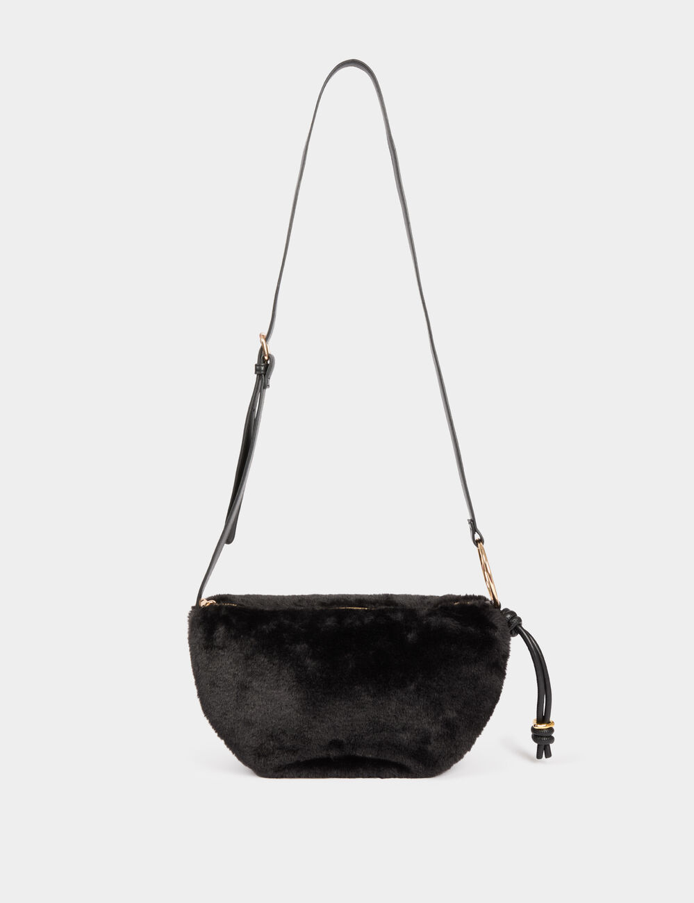 Sac demi-lune noir femme