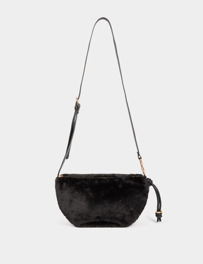 Sac demi-lune noir femme