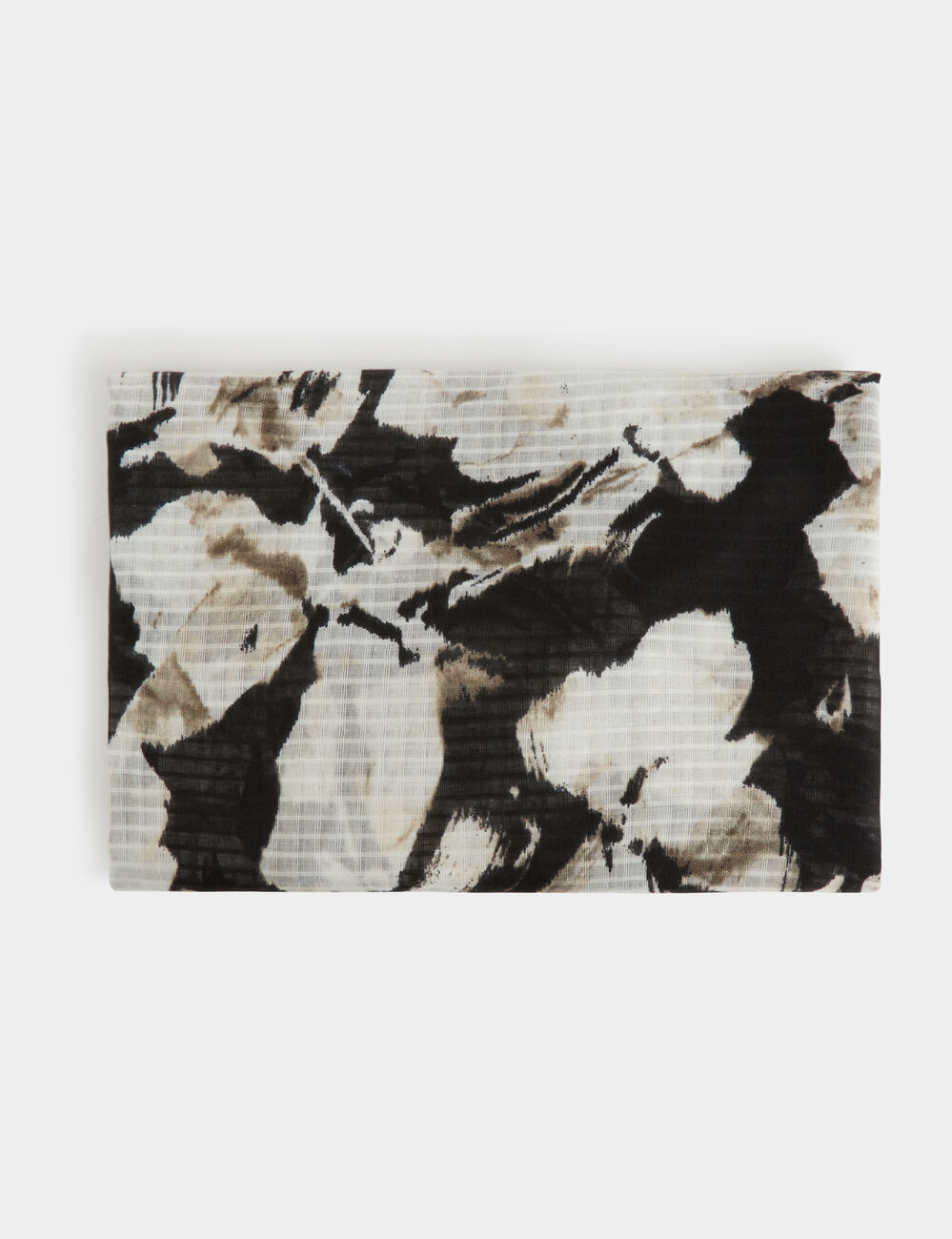 Foulard imprimé plissé noir femme