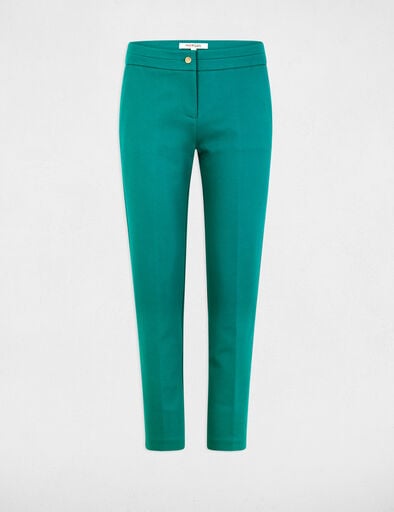 pantalon cigarette a pinces bleu turquoise femme Pantalon cigarette à pinces bleu turquoise femme