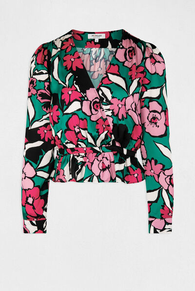 Blouse manches longues imprimé floral multico femme