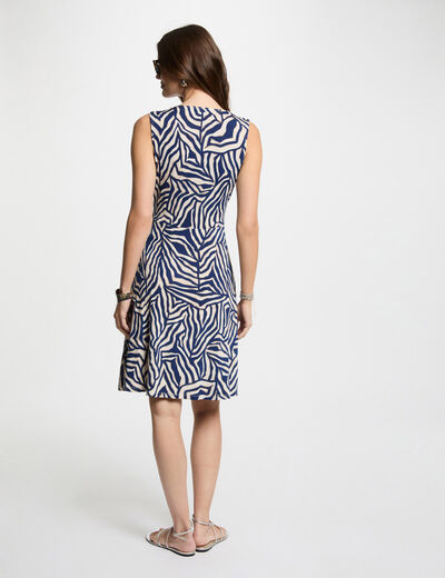 Robe courte ajustée imprimée multicolore femme
