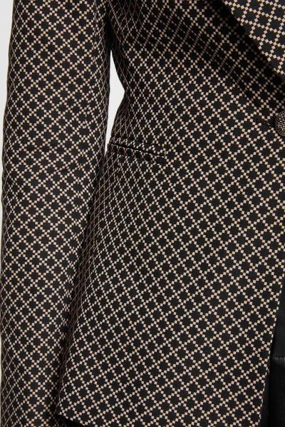 Veste city cintrée imprimé géométrique noir femme