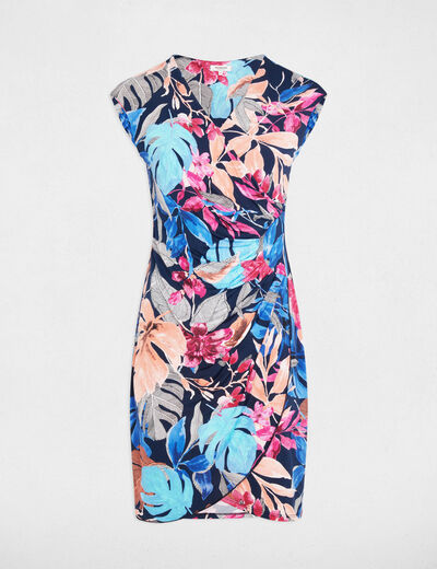 Robe courte d&eacute;collet&eacute; multicolore femme