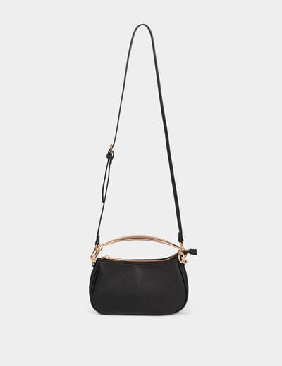 Sac bandouli&egrave;re similicuir noir femme