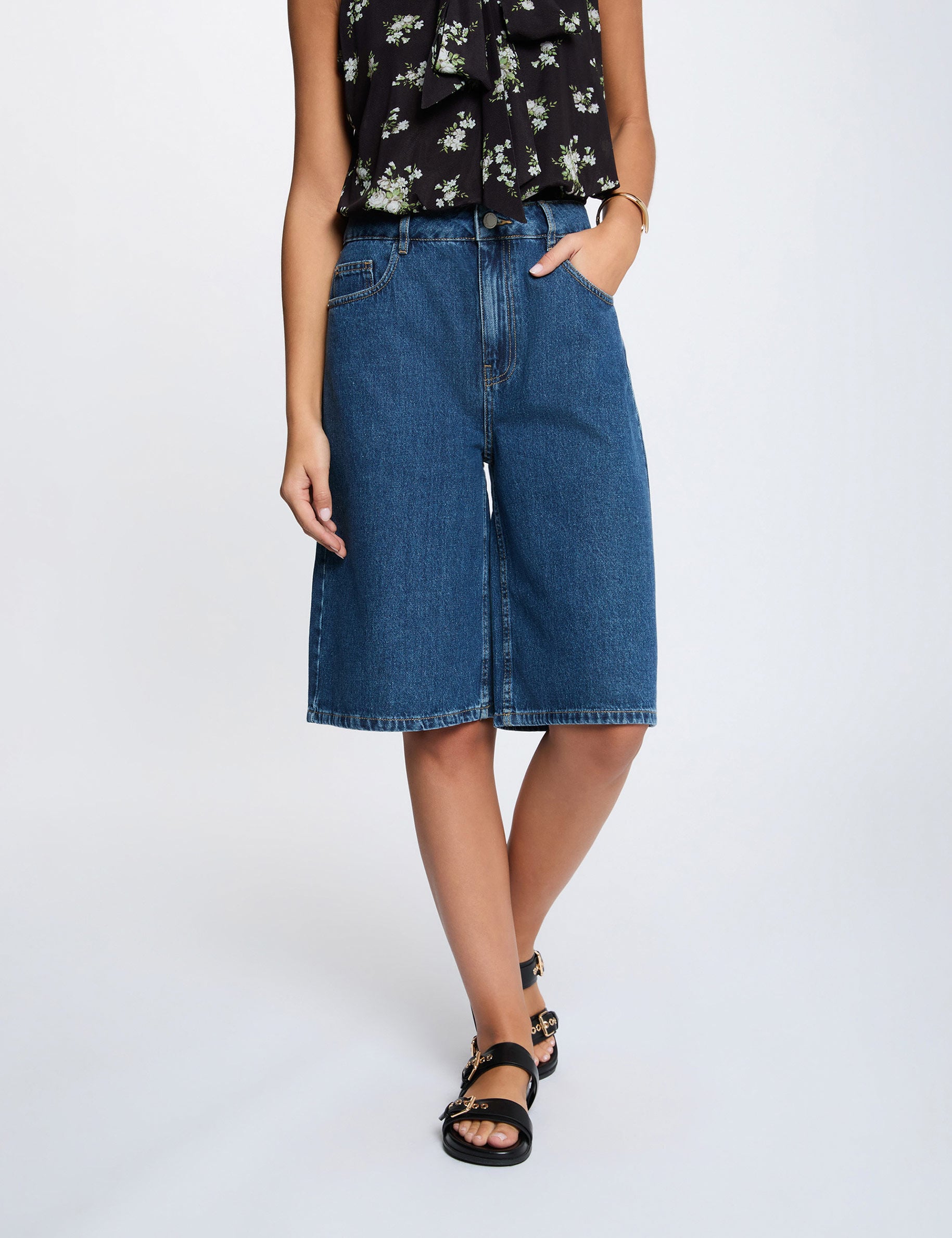 \Bermuda taille haute brut femme\