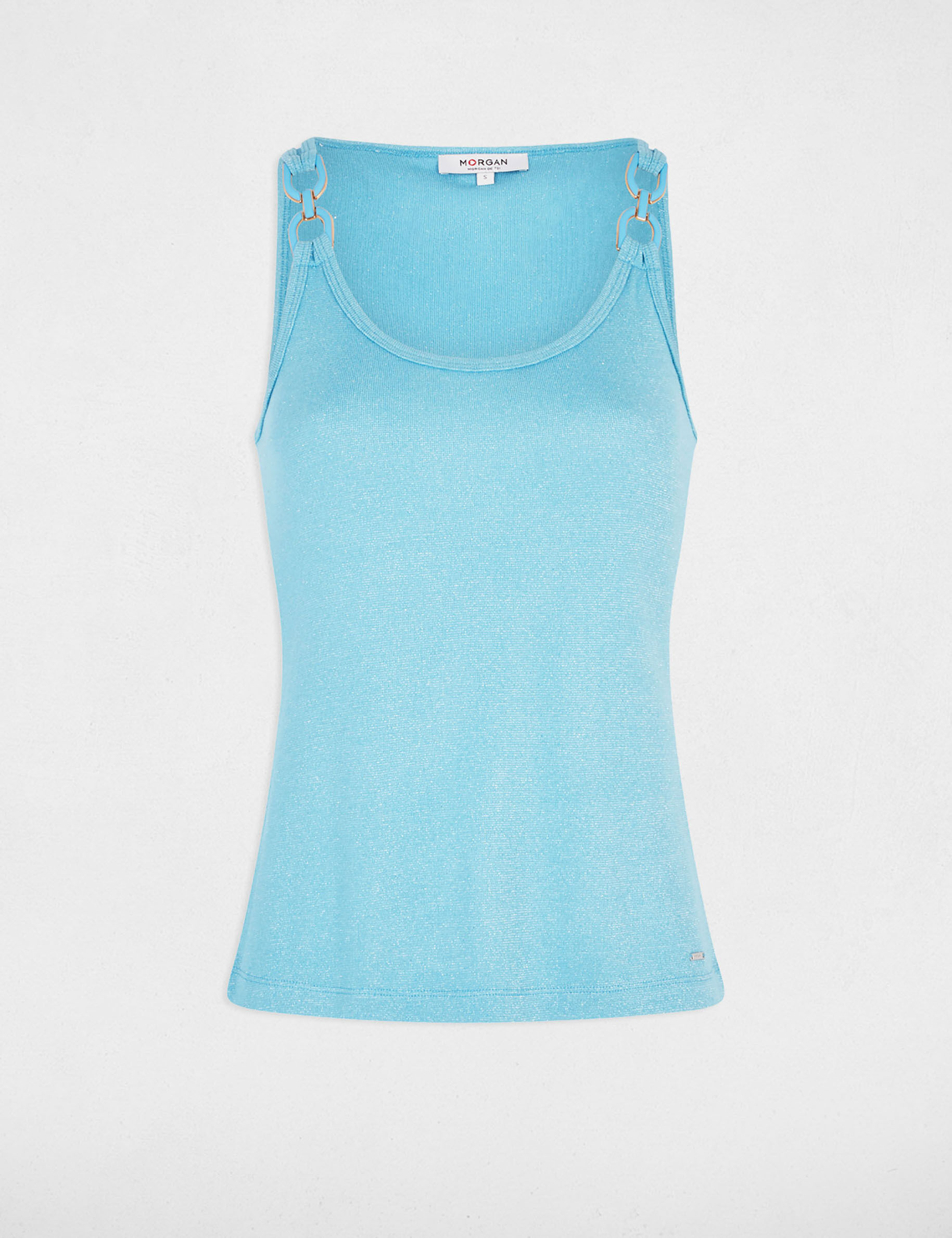 Débardeur (top Sans Manches) Bianca Bleu Ciel - Taille 42, état Comme Neuf, Occasion Très Bon état