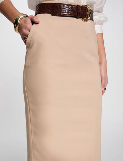 jupe longueur genou crayon marron clair femme Jupe longueur genou crayon marron clair femme