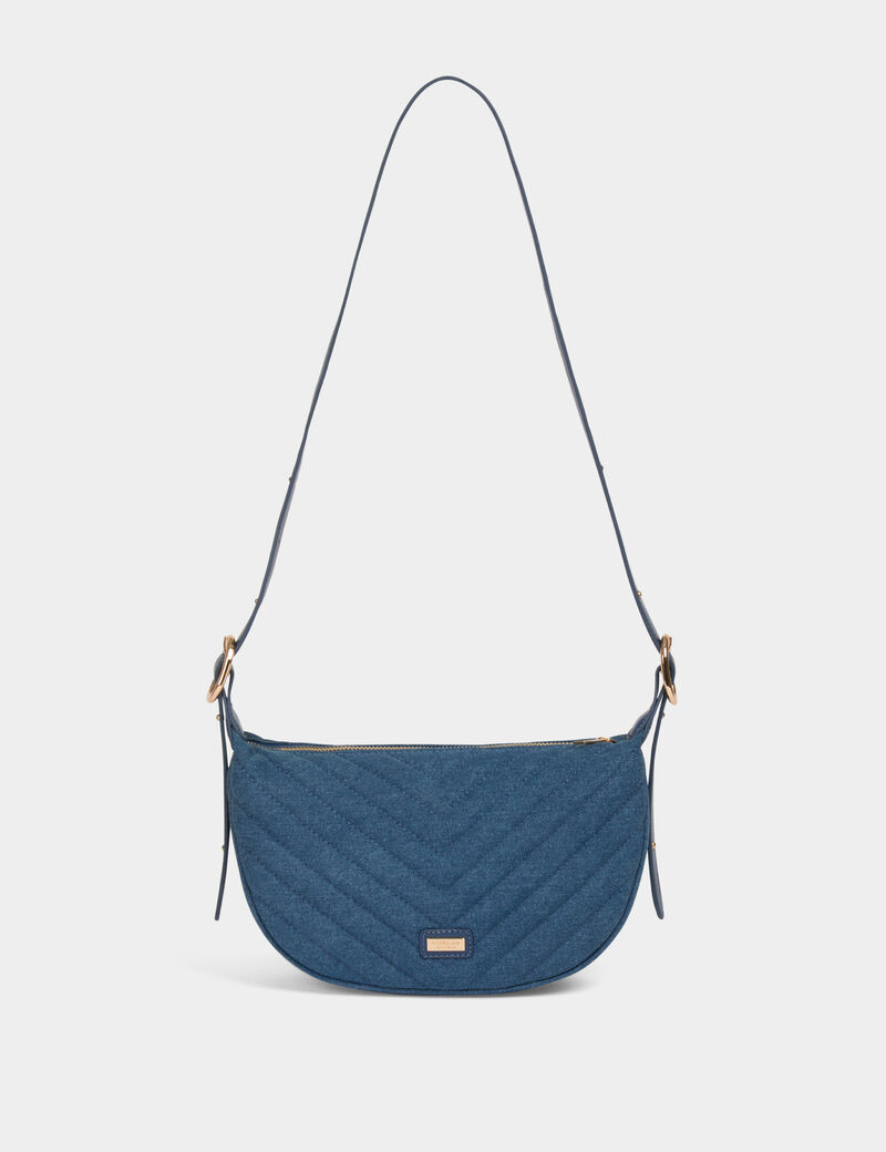 Sac demi-lune matelassé denim stone femme