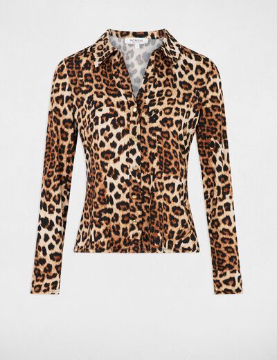 Top manches longues imprim&eacute; multicolore femme
