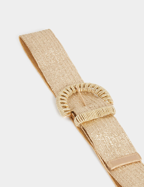 ceinture elastiquee metallisee sable femme Ceinture élastiquée métallisée sable femme