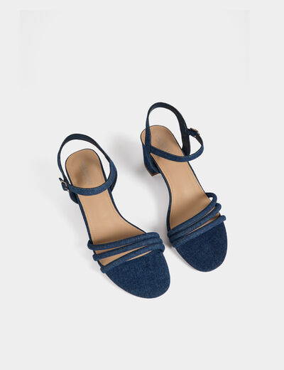 Claquettes en jean denim brut femme