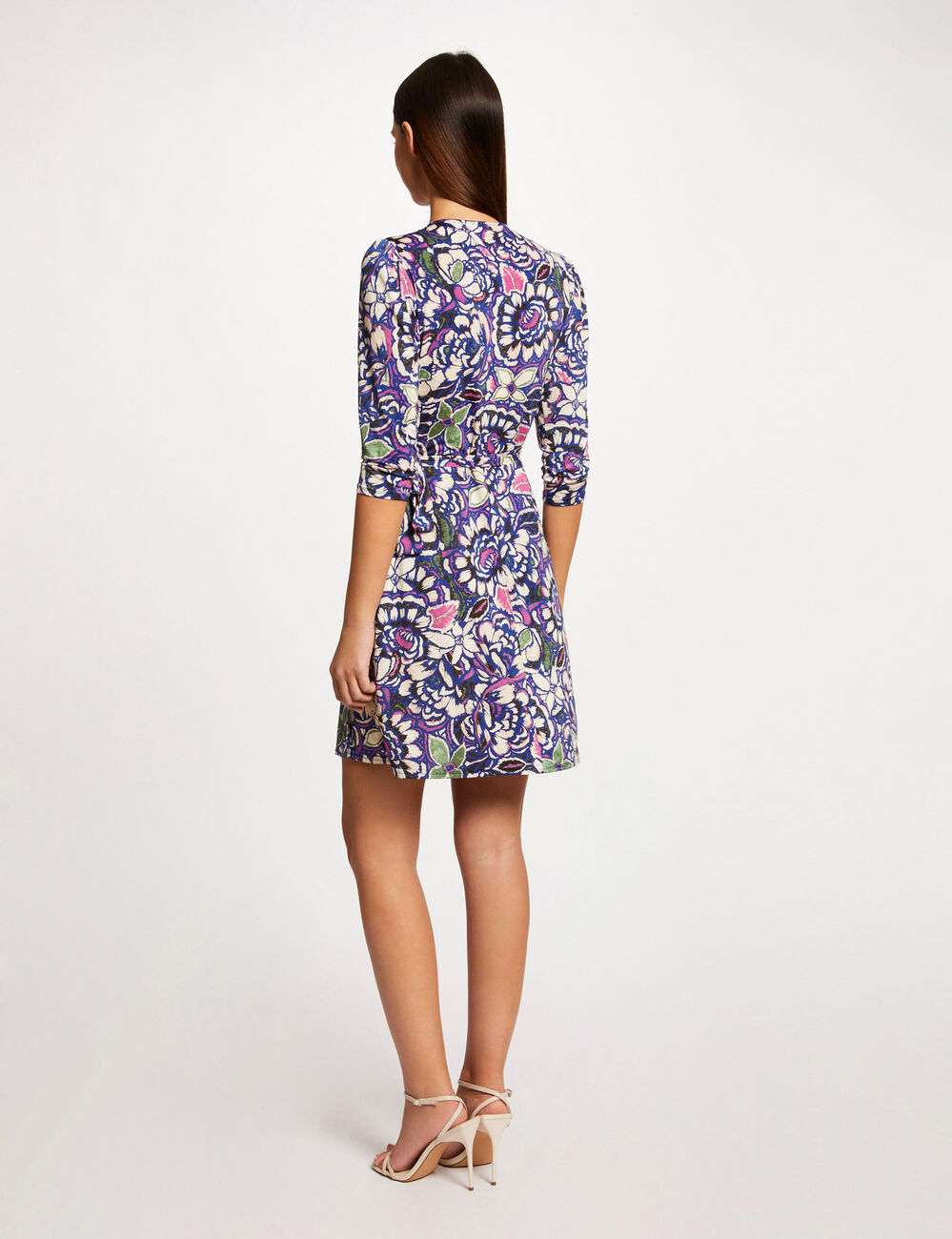 Robe portefeuille imprim&eacute; v&eacute;g&eacute;tal multico femme