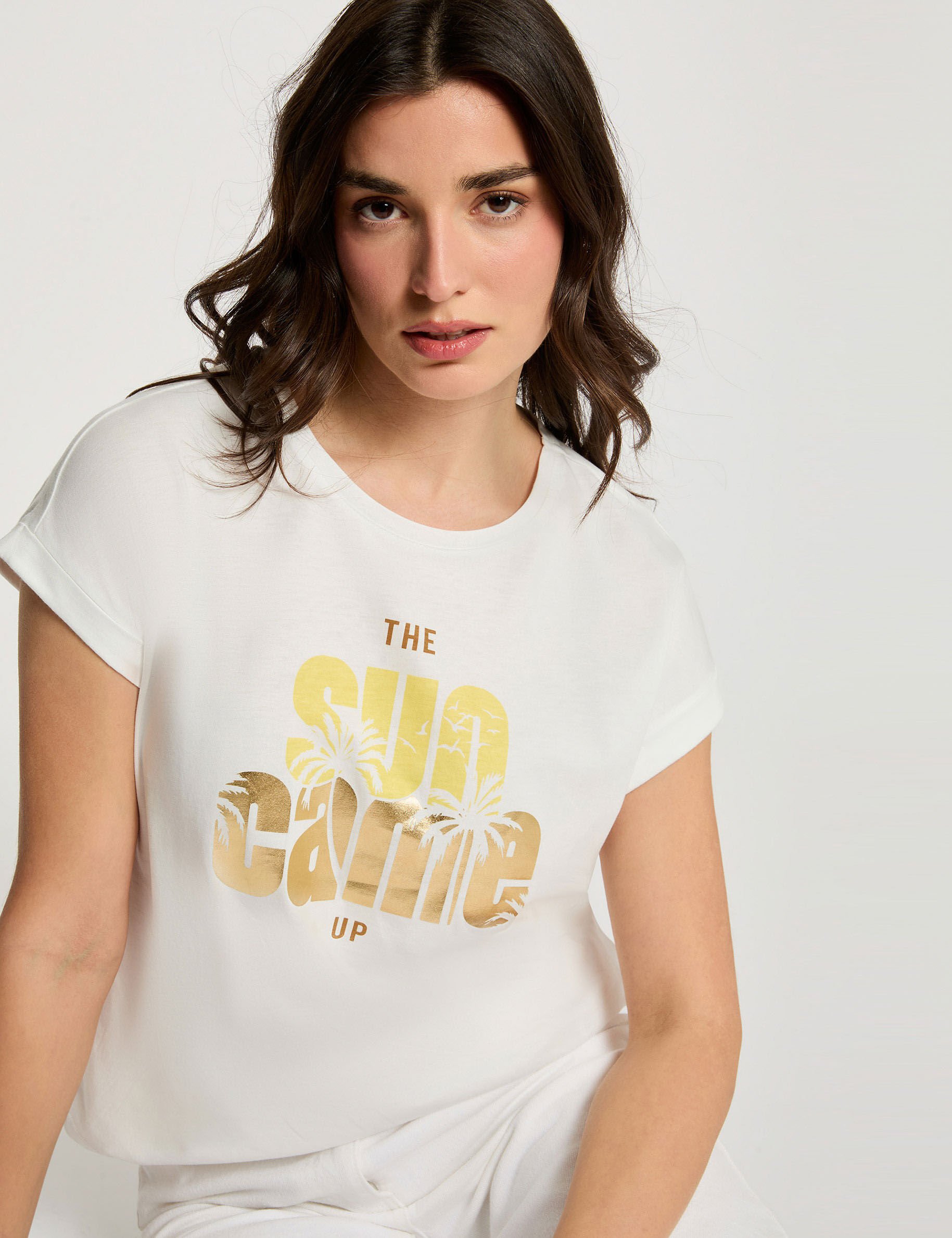 T shirt col rond manches courtes femme - vue 1