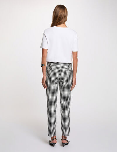 Pantalon slim 7/8 noir femme